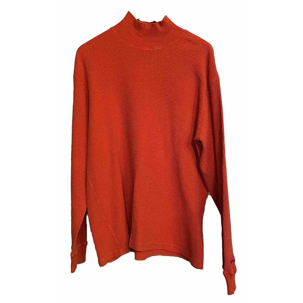 Polo Ralph Lauren Shirt Waffle Knit Mock Neck Base Layer Vintage Mens XXL‎